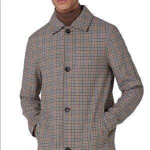 Topman Houndstooth Overcoat